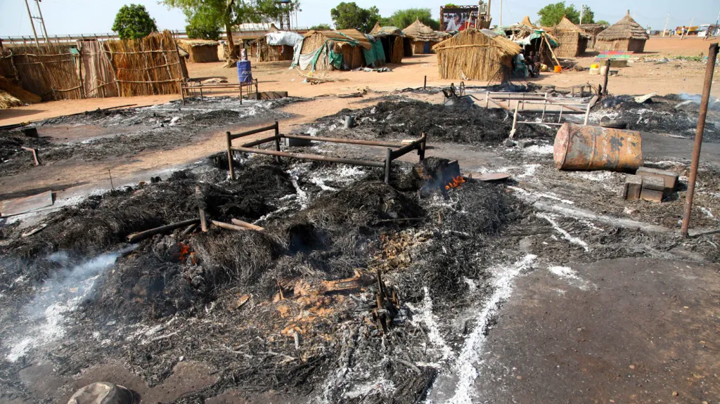 Následky bombardování v jihosúdánském Bentiu