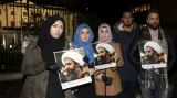 Protesty před saúdskoarabskou ambasádou v Londýně