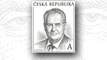 Známka s Milošem Zemanem