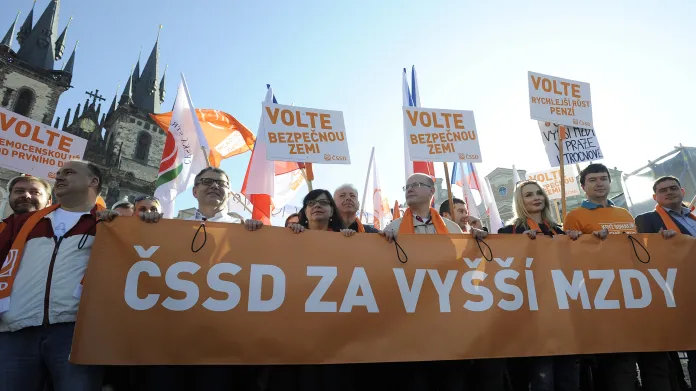 Předvolební pochod ČSSD za vyšší mzdy