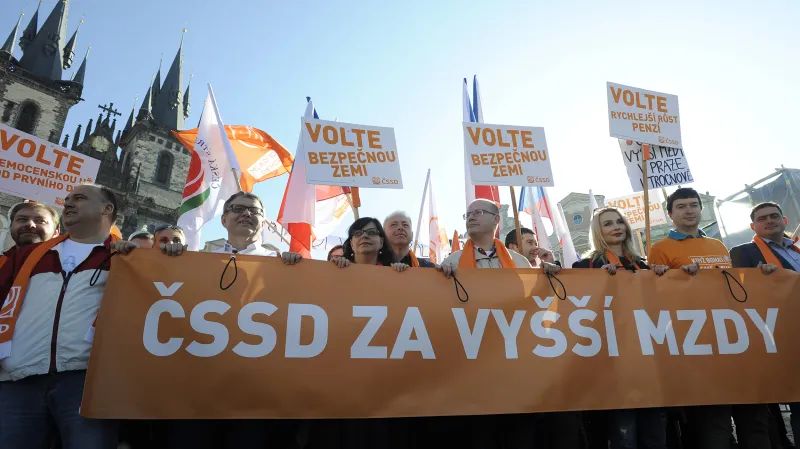 Předvolební pochod ČSSD za vyšší mzdy