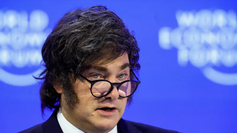 Javier Milei na Světovém ekonomickém fóru v Davosu