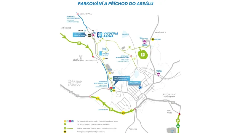 Parkování a příchod do areálu