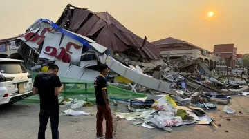 Následky ničivého zemětřesení v Myanmaru (29. března 2025)