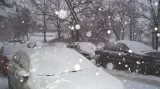Sníh trápí řidiče v centru Prahy