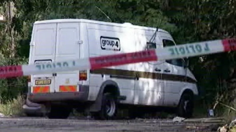 Přepadené vozidlo bezpečnostní agentury