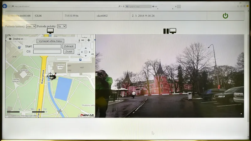 Takto vidí obraz z kamery strážníci na dispečinku