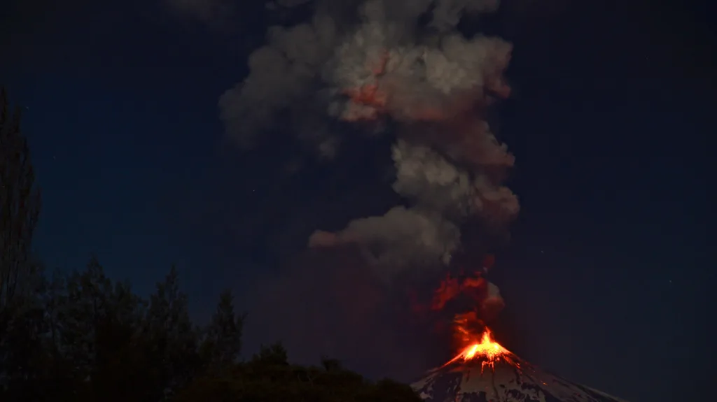 Erupce chilské sopky Villarrica