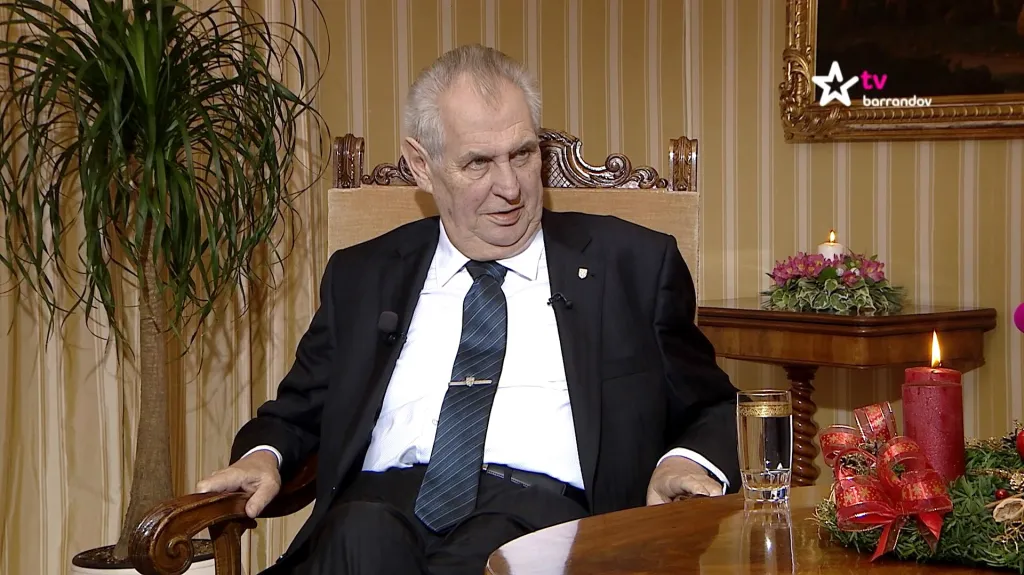 Prezident Miloš Zeman na TV Barrandov