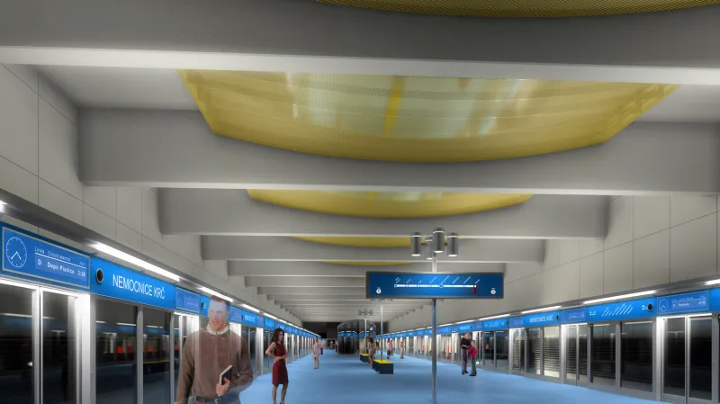 Vizualizace metra D podle společnosti Metroprojekt