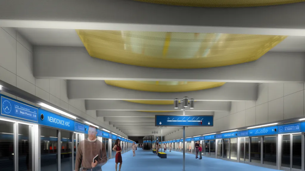 Vizualizace metra D podle společnosti Metroprojekt