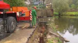 Oprava hráze rybníka Tajch