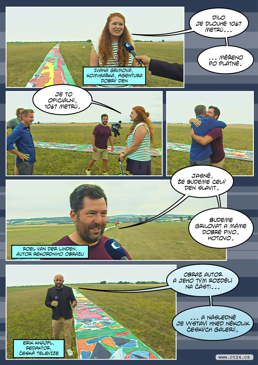 Nejdelší obraz v Česku má přes kilometr. Vystavovat ho museli na letišti