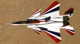F-15 je hornoplošník s dvojitými svislými ocasními plochami. Drak letadla byl zpočátku celokovový, od 80. let se kov postupně měnil za titan. Křídla jsou tvaru delta se šípovitosti 45° a na odtokové hraně mají umístěny křidélka a jednoduché klapky. Na snímku letoun určený pro účely NASA.