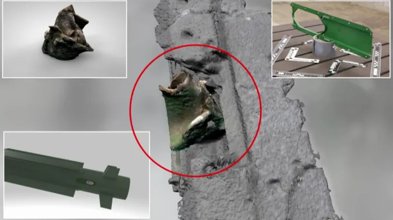 V rámu jednoho z okének objevený úlomek, který podle vyšetřování pochází z rakety systému Buk