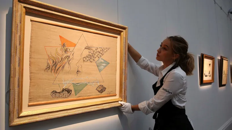 Portrét Andrého Bretona od Toyen