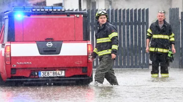 Situace po vydatných deštích v Pardubickém kraji v Přelouči