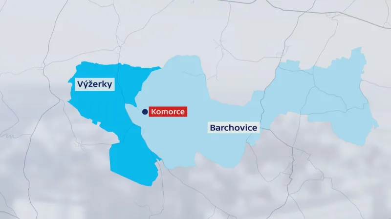 Mapa území - územní anomálie