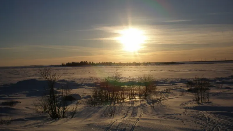Zamrzlé moře u města Umeå