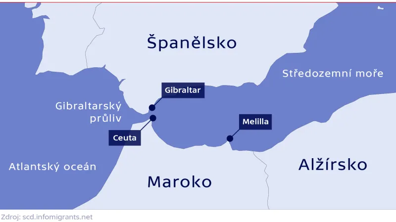 Gibraltar, Ceuta a Melilla