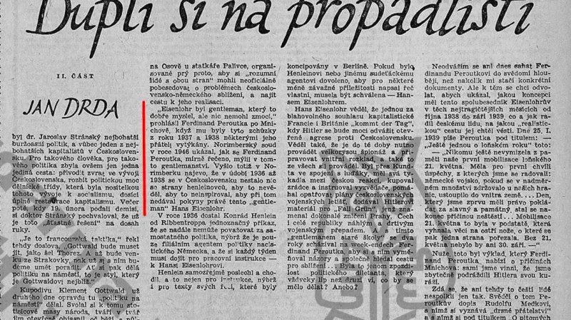 Drdův text o Ferdinandu Peroutkovi