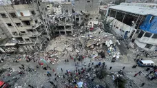 Budovy ve městě Gaza poškozené izraelským bombardováním