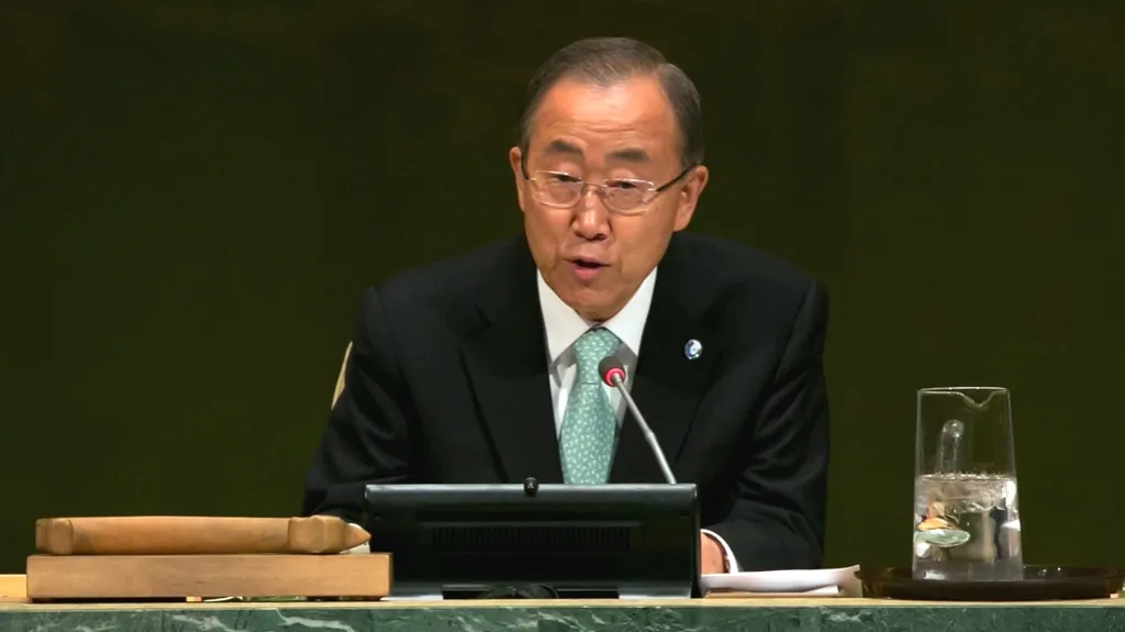 Pan Ki-Mun promlouvá na konferenci OSN v New Yorku