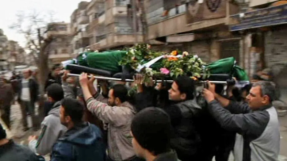 Pohřeb oběti syrských násilností