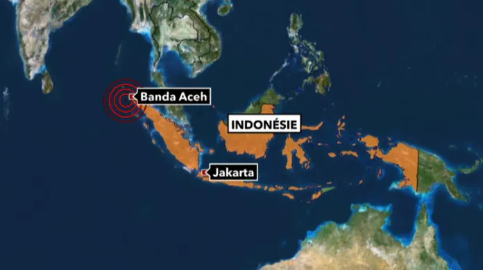 Epicentrum zemětřesení u Acehu