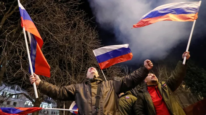Reakce lidí v Doněcku na Putinovo oznámení