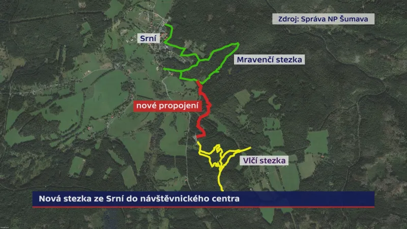 Nová stezka ze Srní do návštěvnického centra