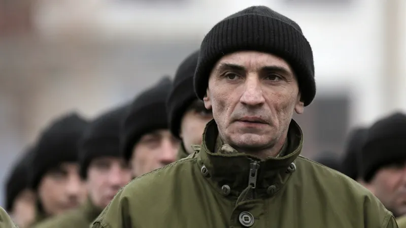 Nově mobilizovaní ukrajinští vojáci