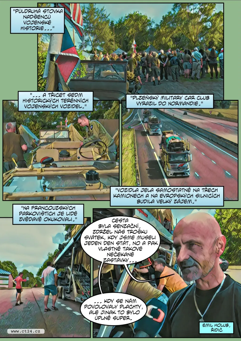 Komiks: Češi na výročí vylodění v Normandii