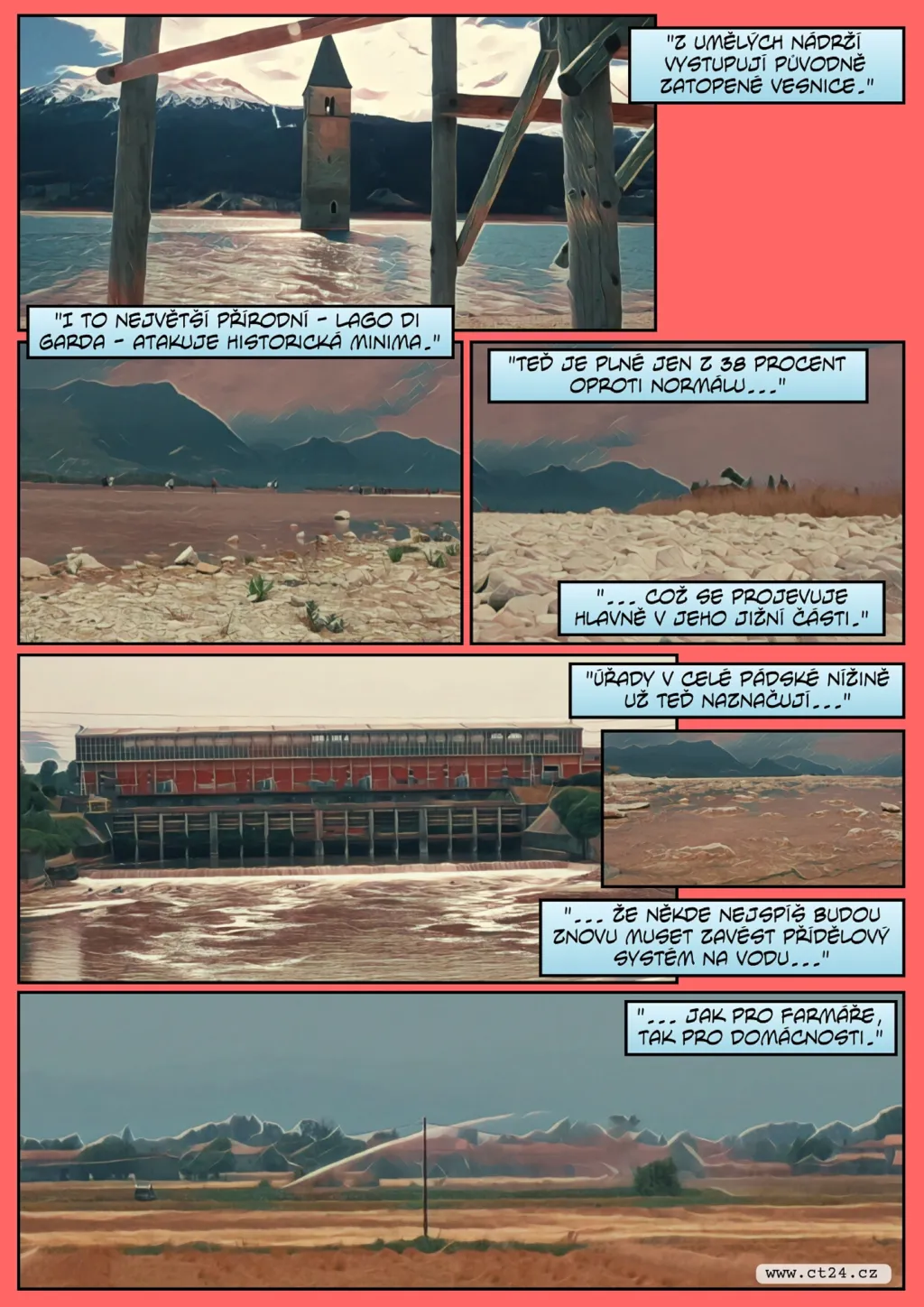 Hladina řeky Pád se snížila