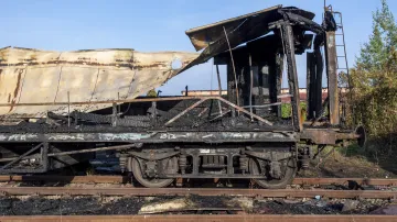 Následky požáru v Železničním muzeu Výtopna v Jaroměři
