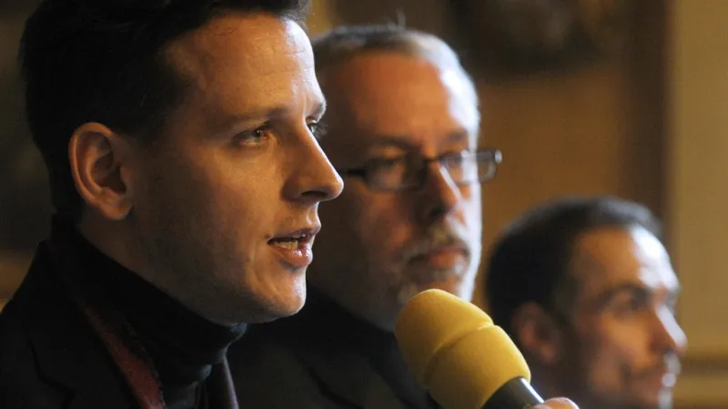 umělecký šéf opery Rocc, ředitel Ondřej Černý a umělecký šéf baletu Petr Zuska 29. února 2012 na TK k příští sezóně