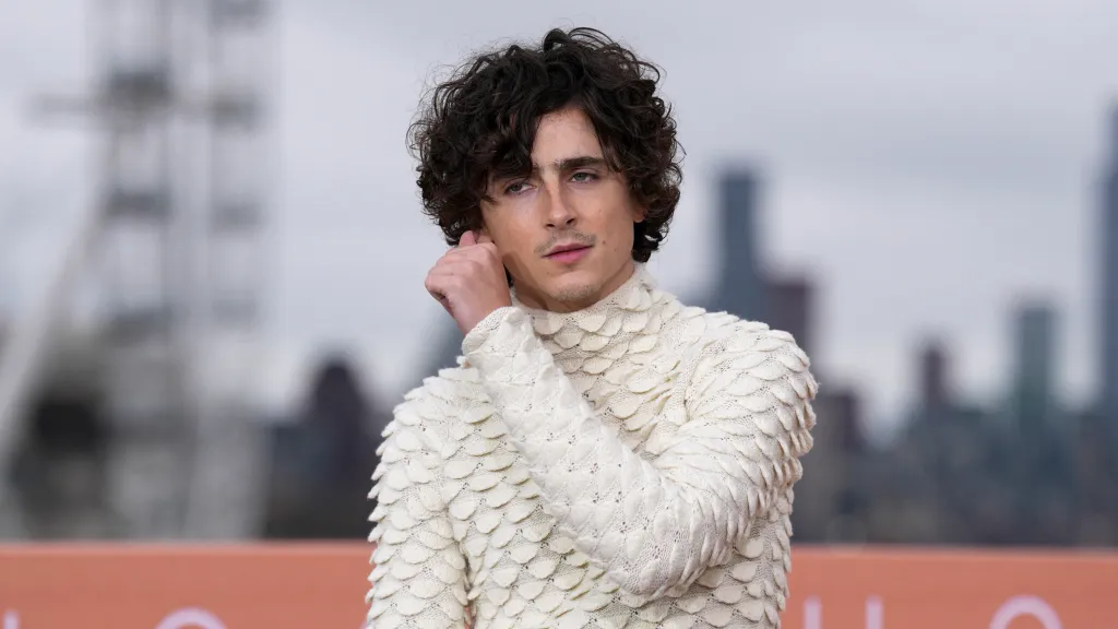 Timothée Chalamet při uvedení filmu Duna: Část druhá v Londýně