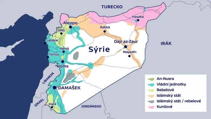 Mapa syrského konfliktu