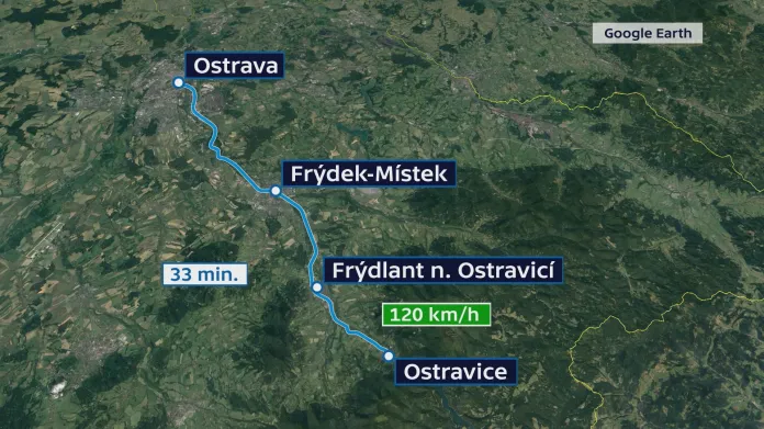 Cesta po železnici z Ostravy-Kunčic do Ostravice na Frýdecko-Místecku bude rychlejší