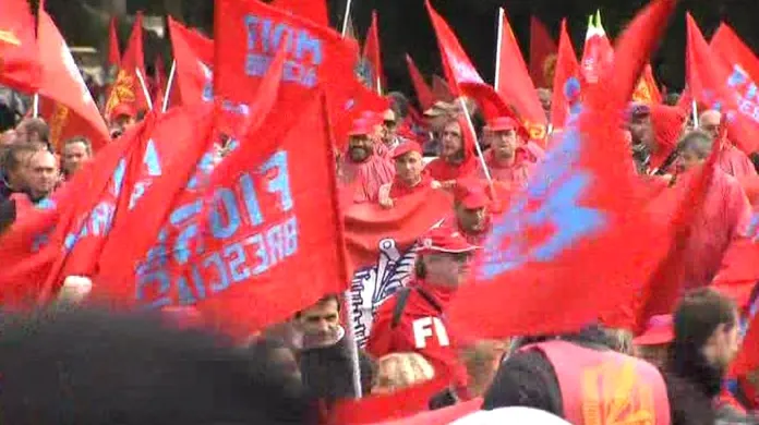 Stávka odborářů v Římě