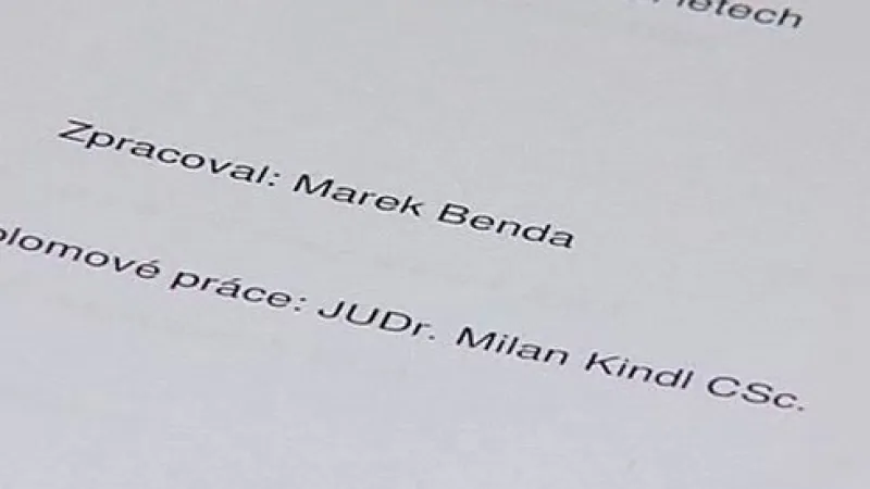 Diplomová práce Marka Bendy