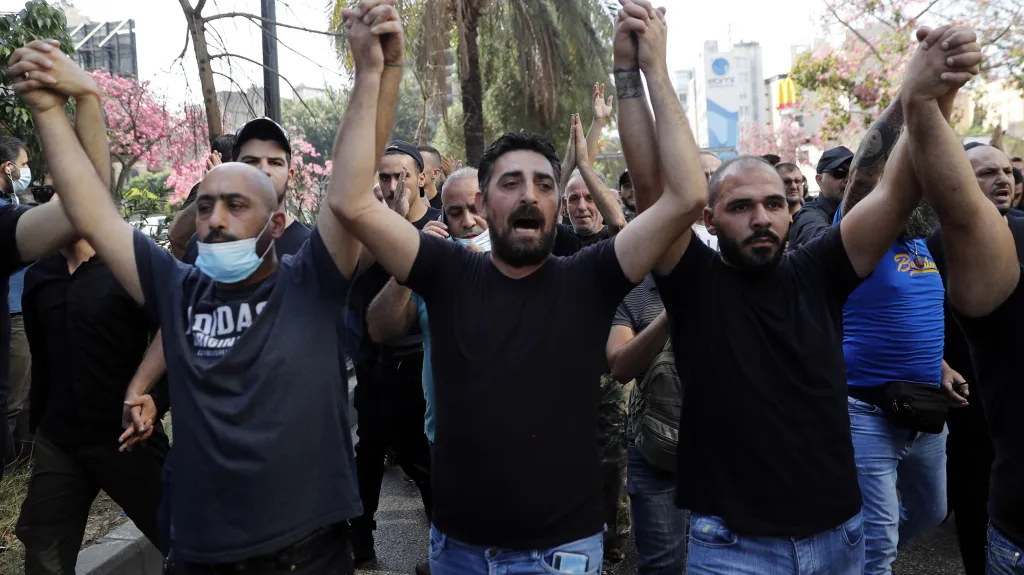 Protest v libanonském Bejrútu