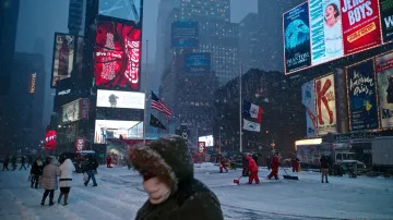 Sněhová bouře Juno v New Yorku