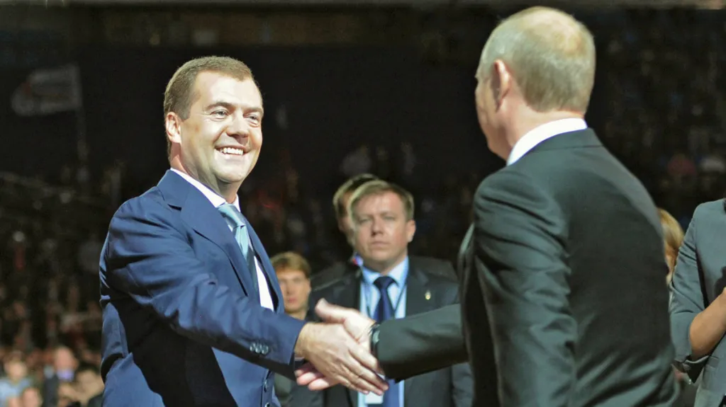 Vladimir Putin a Dmitrij Medvěděv