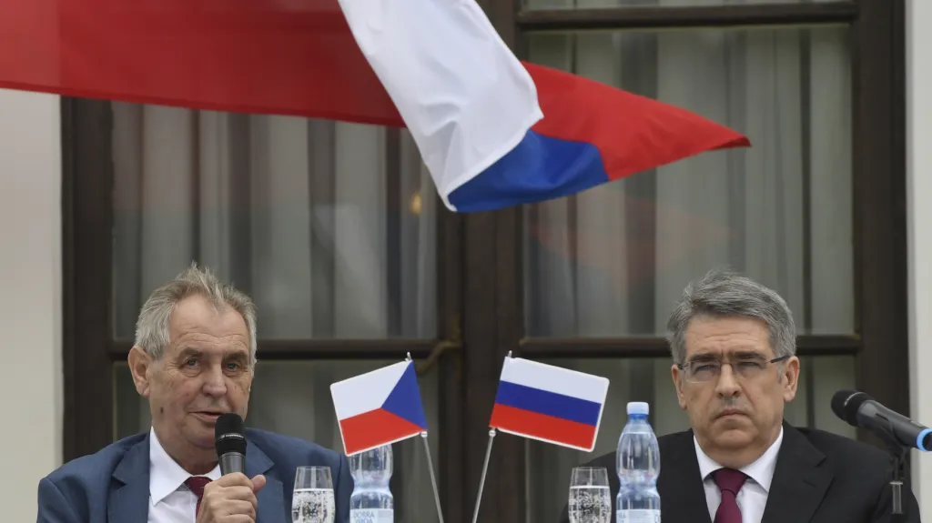 Miloš Zeman a ruský velvyslanec v ČR Alexandr Zmejevskij