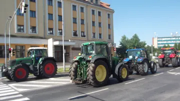 Zemědělci v kroměřížských ulicích