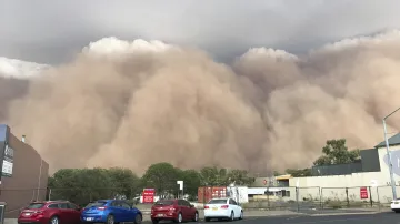 Písečná bouře v Austrálii