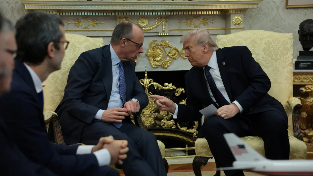 Friedrich Merz na jednání s Donaldem Trumpem