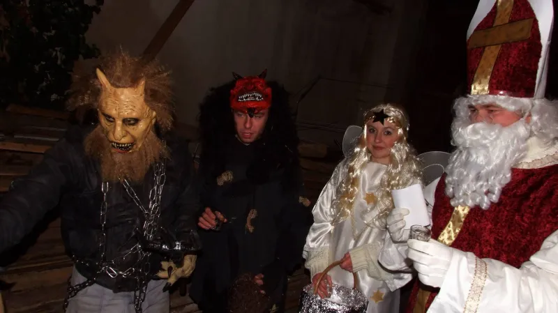 Mikuláš, anděl a čerti v Třebkově na Písecku
