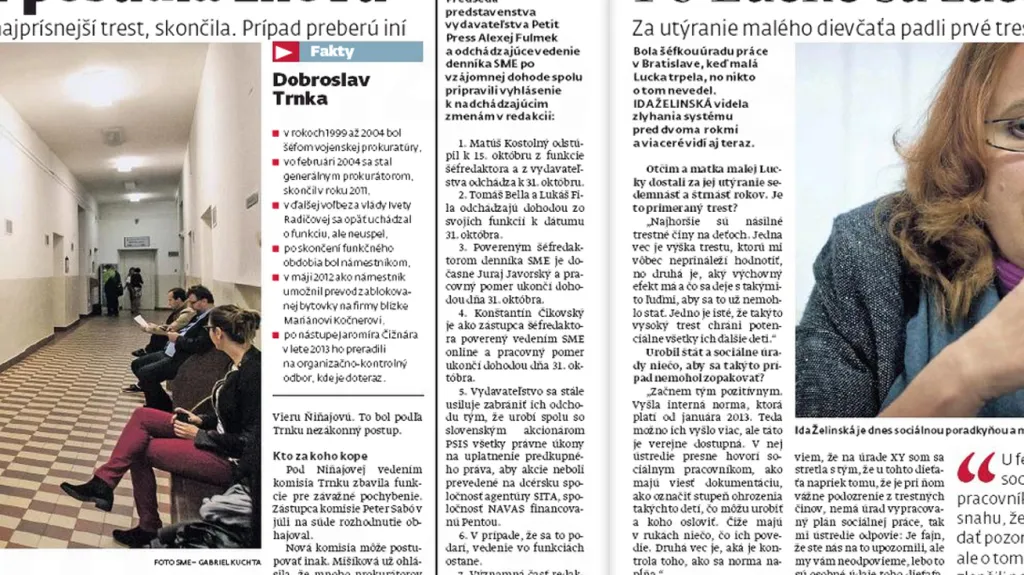 Společné prohlášení otištěné 17. října v deníku Sme